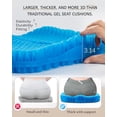 thumbnail image 5 of Gel Seat Cushion for Long Sitting, Office Chair, Car, Wheelchair (Thick & Extra Large), Cooling 3D Ergonomic Pad for Hip Pain Relief with Breathable Non-Slip Cover, 5 of 8