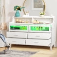 thumbnail image 3 of Ktaxon 6 Drawer Double Dresser with LED and USB Charging Station, Kids Dresser, Nursery Dresser Drawer Organizer, Chest Of Drawers, White, 3 of 8