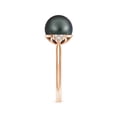 thumbnail image 3 of ANGARA Tahitian Cultured Pearl Ring with Trio Diamonds in 14K Rose Gold for Women | June Birthstone, Birthday, Anniversary, Jewelry Gift for Women | Pearl Ring, 3 of 8