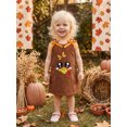 thumbnail image 6 of Cenuakty Thanksgiving Girls Overall Dress, Sleeveless Bows Turkey/Bread A-line Dress, 6 of 9