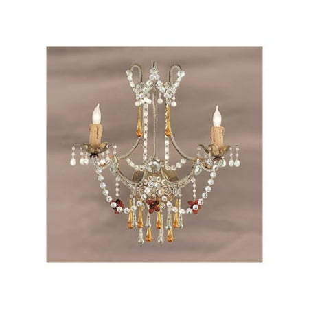 Crystorama Lighting Group 4502 Paris Flea Market 2 Light Wall Sconce With Amber Crystorama Lighting Group 4502 Paris Flea Market 2 Light Wall Sconce With Amber