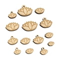 thumbnail image 1 of Yoga Lotus Flower Outline Wood Mini Charms Shapes DIY Craft Jewelry - With Hole - 14mm (26pcs), 1 of 7