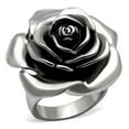 thumbnail image 1 of Alamode TK923-6 Femmes Haute Poli Bague en Acier Inoxydable avec Époxy en Jet - Taille 6, 1 of 1