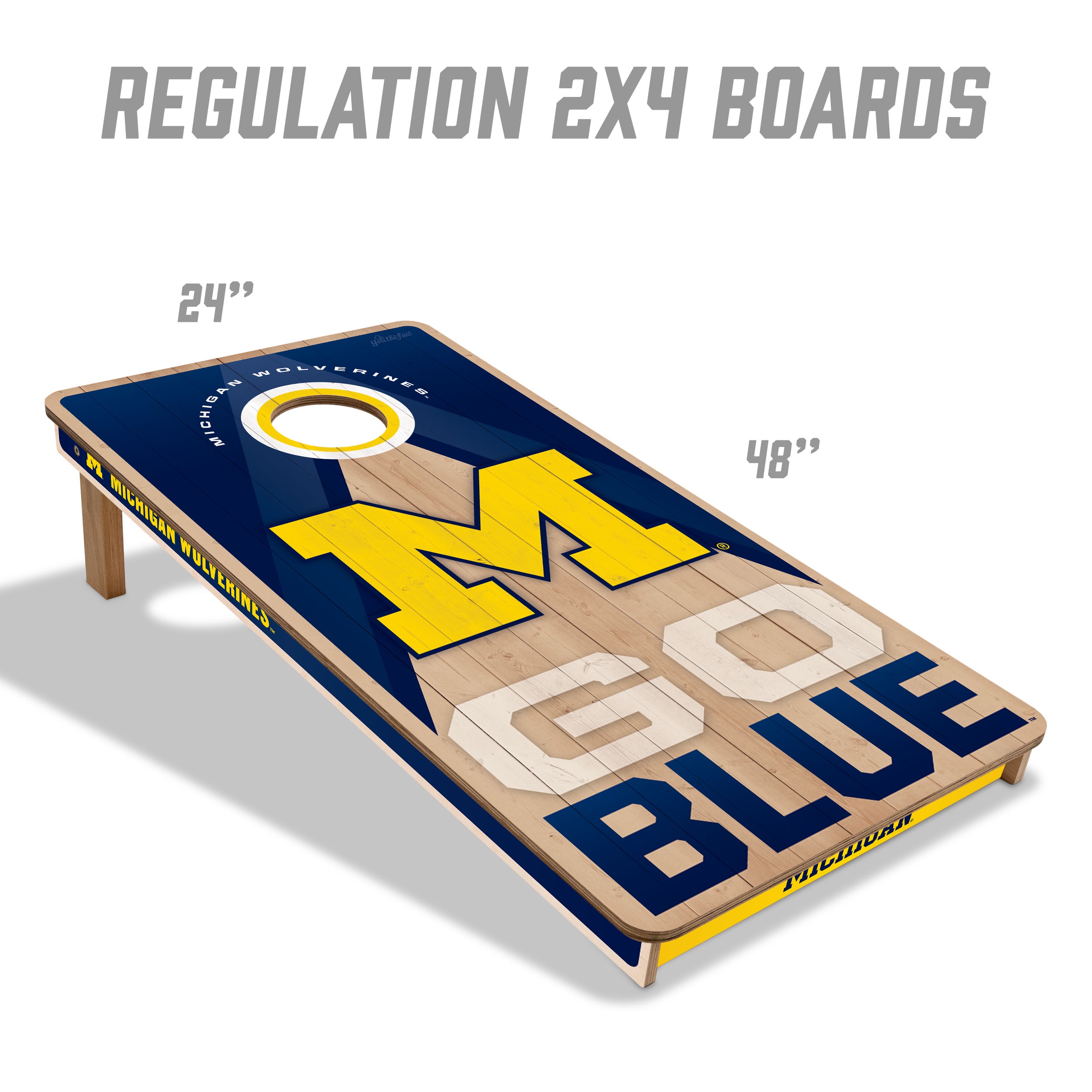 YouTheFan NCAA Michigan Wolverines 2x4 Slogan Series Cornhole