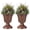 Rustic Bronze, variant on Pure Garden 16x18-Inch Outdoor Planter 2-Pack - Plastic Urn Planters, Stone Gray