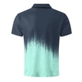 thumbnail image 4 of BRGZLK Mens Polo Shirts Summer Short Sleeve Ombre Print Moisture Wicking Gym Workout T-Shirt Casual Loose Pullover Tees Mint Green 3XL, 4 of 5