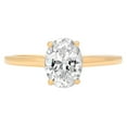 thumbnail image 6 of 1.0 ct Oval Cut Real Genuine Natural Diamond SI1-SI2 J-K 18K Yellow Gold Solitaire Promise Wedding Statement Engagement Designer Ring size 8.5, 6 of 7