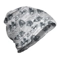 thumbnail image 1 of Grey Unisex Beanie, Horse Royal Animal Retro, Hiking Outdoors, Grey White, by Ambesonne, 1 of 1