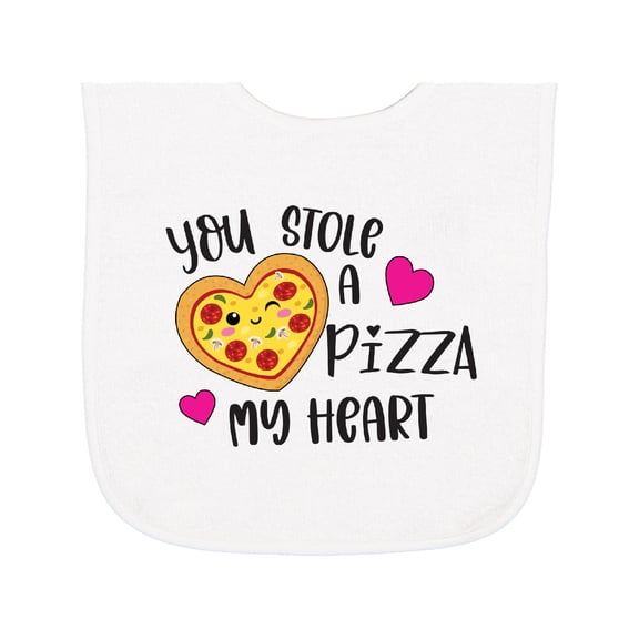 Inktastic Valentine's Day You Stole a Pizza of My Heart Baby Terry Cloth Bib