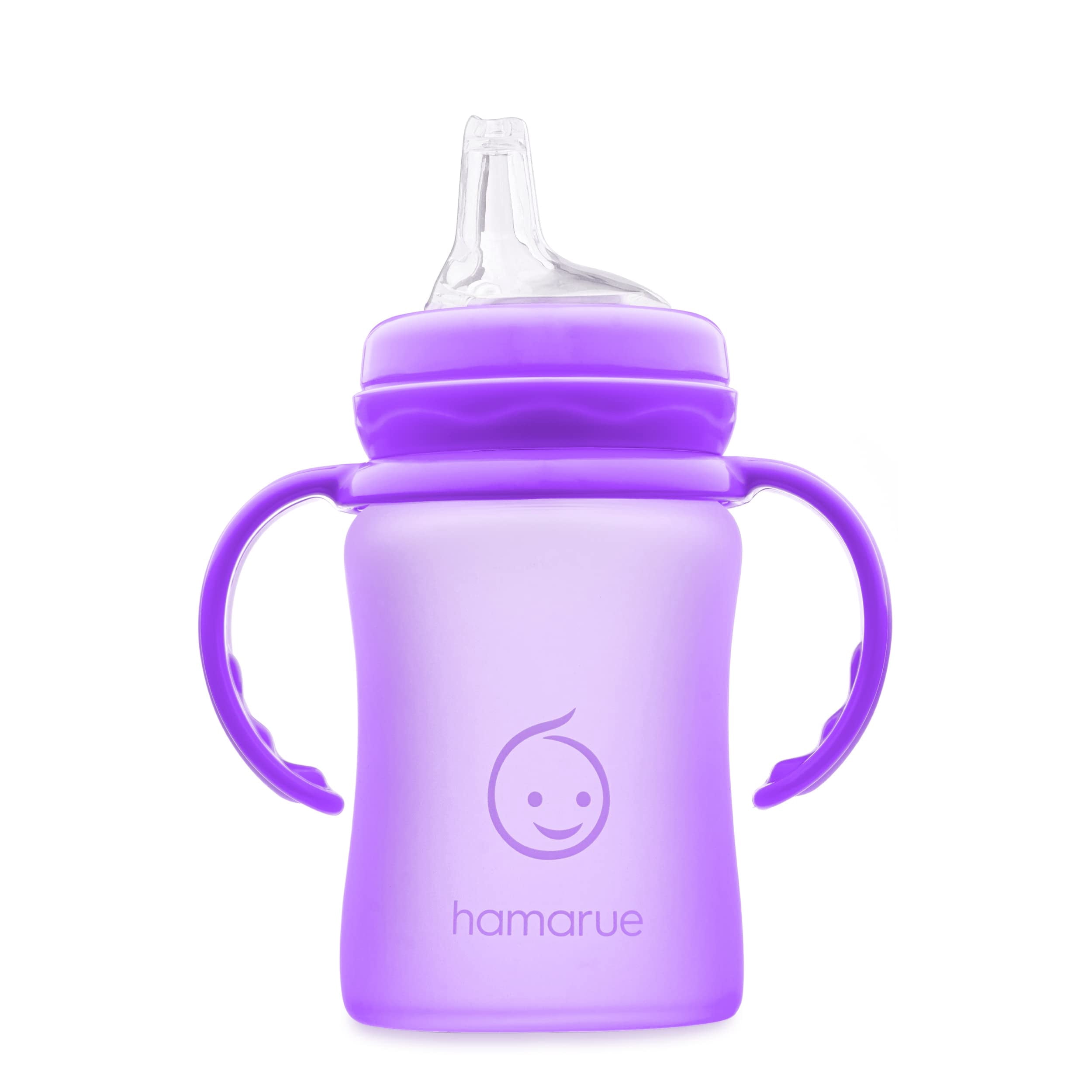 Hamarue Glass Sippy Cups for Toddlers | Silicone Coated Baby Bottles | Transition Straw Cup
