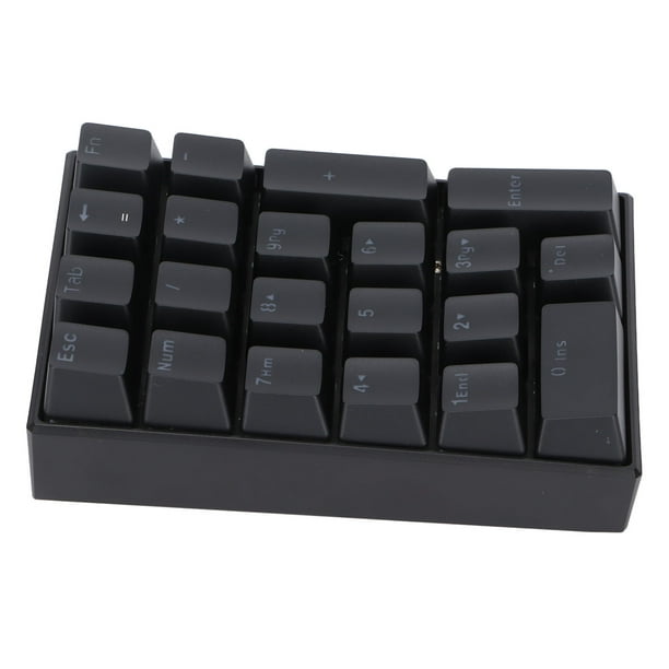 Teclado Numérico Mecánico Retroiluminado con 21 Teclas Teclado Escalonado Duradero Plug and Play Interfaz USB Tipo C Teclado Numérico Externo para Computadora Portátil