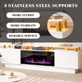 thumbnail image 4 of BOSSIN Fireplace TV Stand with 36" Electric Fireplace for Living Room,LED Light Entertainment Center,2 Tier TV Console Stand for TVs Up to 90", 4 of 7