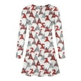 thumbnail image 5 of ESSSUT Hauts pour Femmes Liquidation Tendances Robe Décontractée à Manches Longues Col Rond Imprimé de Noël Longueur Genou Blanc TTG, 5 of 5