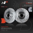 thumbnail image 4 of A-Premium 10.83 inch Front Drilled and Slotted Disc Brake Rotors + Ceramic Brake Pads Kit Compatible with Select Pontiac, Scion and Toyota Models - Vibe, xD, Corolla, Matrix, 6PCS, 4 of 8