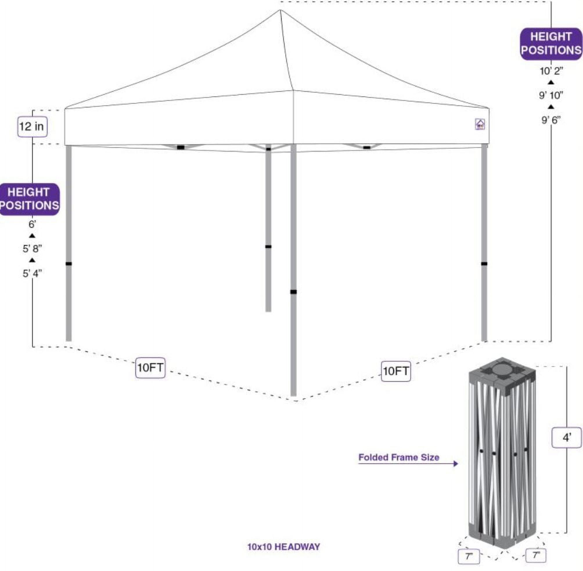 Impact Canopy 10 x 10 Head Way Gazebo Top, Instant Pop Up Canopy Tent, Kelly Green