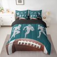 thumbnail image 2 of jejeloiu Teens Rugby Ball 7pcs Bedding Comforter Set,Football Sport Games Queen Bedding Sets For Kids Reversible, 2 of 8