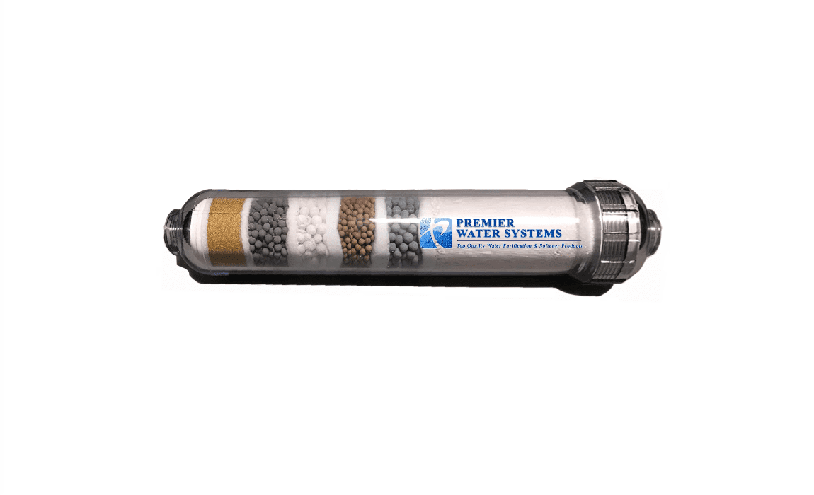 Premier 6 Stage Inline Alkaline KDF Mineral pH Balancing Drinking Water Filter 2"x 10