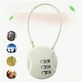 thumbnail image 5 of Combination Lock 3 Digit Padlock Anti Theft Code Lock Zinc Alloy for Travel Luggage SuitcaseSilvery White, 5 of 5