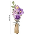 thumbnail image 3 of Ramo de Rosas Tejidas a Mano Flores Simuladas de Acrílico Púrpura con Hojas Verdes, Arreglo Floral de Ganchillo Decorativo, Regalo o Decoración para el Hogar, 36cm, 3 of 5