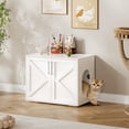 thumbnail image 2 of Danolapsi Cat Litter Box Enclosure,Hidden cat Litter Box Furniture with 2 Doors and Pads,Indoor Cat House,End Table,Wooden Kitty Litter Box Cabinet Furniture, 2 of 7