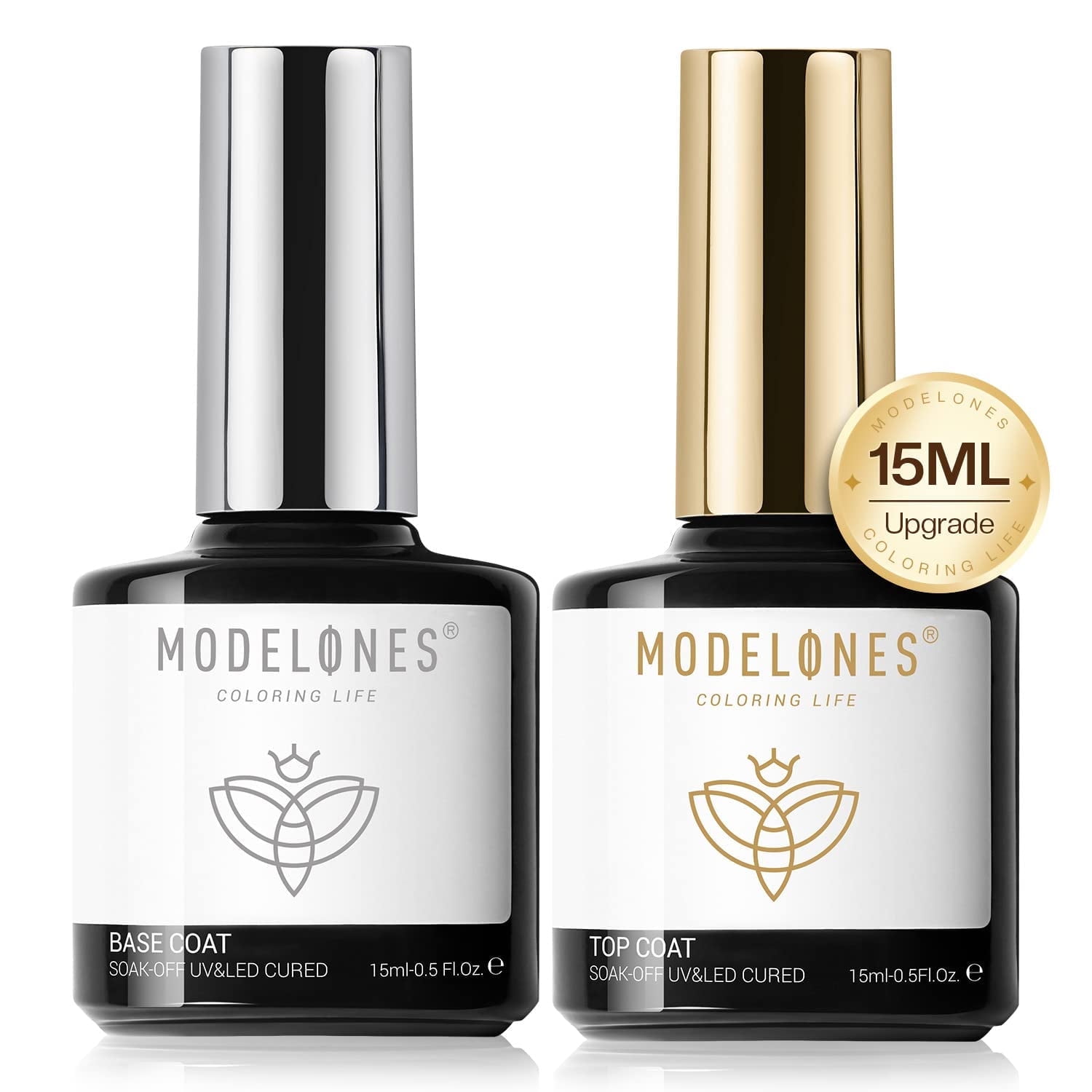Modelones Gel Base and Top Coat Duo, 15ml Each