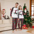 thumbnail image 2 of Pijamas familiares a juego de Navidad 2024, pijamas con estampado verde, conjunto de ropa para adultos y niños, mono de bebé + ropa para perros, 2 of 5