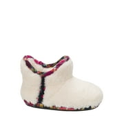 Dearfoams Girl's Pile Bootie w/Mixed Material Trim Slippers