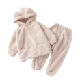 thumbnail image 1 of kurtrusly 2pcs/set Pyjama Chaud à la Maison Ensemble Non Toxique Inodore et Hypoallergénique Colorfast Hiver Pyjama Bébé Blanc 100cm, 1 of 6