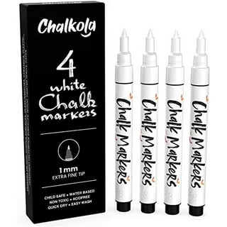 Extra Fine Tip Liquid Chalk Markers (10 Pack) with Gold & Silver - Dry  Erase Marker Pens for Blackboard, Windows, Chalkboard Signs, Bistro - 1mm  Tip