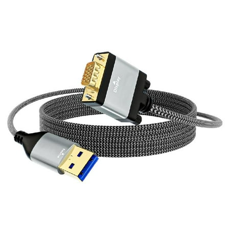 USB3.0 To VGA Converters Cable For PC Systems Instants Setups FHD Output