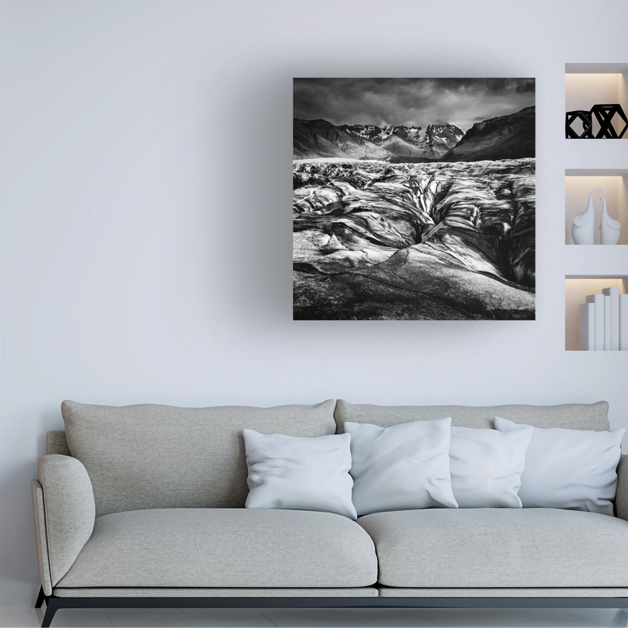 Canvas Wall Art - George Digalakis 'The Black Glacier' Wall Art for Living Room, Bedroom, or Office D?cor by Trademark Fine Art - 14 x 14 Inches