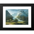 thumbnail image 2 of Johann Heinrich Bleuler 24x18 Black Modern Framed Museum Art Print Titled - The Glacier of Grindelwald with Mountain Peaks Fieschhorner and Hornligrat, 2 of 5