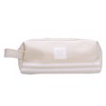 thumbnail image 2 of Large Capacity Pencil Bag Double Layer Canvas Pencil Pen Case Cosmetics Solid Color Zipper Pouch (Beige), 2 of 6