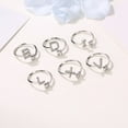thumbnail image 1 of HEVIRGO Réglable A à Z Alphabet Anneau Ouvert Couple Mariage Bande Bijoux Accessoire Cadeau, R, 1 of 10