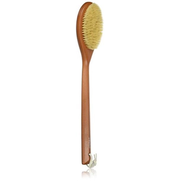 swissco birch wood bath brush boar bristle 16" (large)