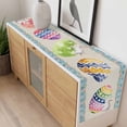 thumbnail image 4 of Easter Table Runner - 60 Inch Long, Kitchen Dining Table Runner Dresser Scarves, Colorful Eggs Rabbit Flowers Leaves Blue Plaid Farmhouse Decor for Coffee Tables Wedding Party Banquet, 4 of 8