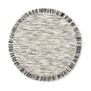 Mainstays Stripe Fringe Fabric Placemat, Black, 17" Round, 1 Piece