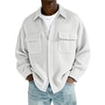 thumbnail image 2 of Top Abrigo Hombres Color Sólido Manga Larga Botón Cuello Moda Casual Verano Al Aire Libre Diario, 2 of 7