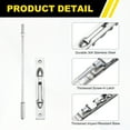 thumbnail image 3 of 2 Pack Extension Flush Bolt with Rod, 12 Inch Stainless Steel Door Flush Bolt Latch Concealed Security Door Lock for Double Doors, Silver, 3 of 6