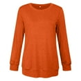 thumbnail image 4 of Pxiakgy t shirts for women womens t shirts Womens Casual Crewneck Sweatshirt Short Long Sleeve Shirt Soft Loose Tops Orange + S, 4 of 4