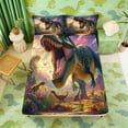 thumbnail image 3 of Erosebridal Howling T-Rex Queen Sheet Sets for Kids Boys, Animal Dinosaur Bed Set, 4pcs (1 Flat Sheet, 1 Fitted Sheet and 2 Pillowcases), 3 of 6