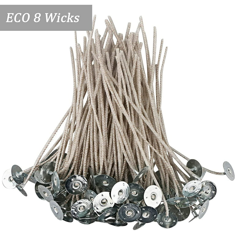 100 pcs ECO Wicks for Soy Candles, 6 inches Cotton Candle Wicks