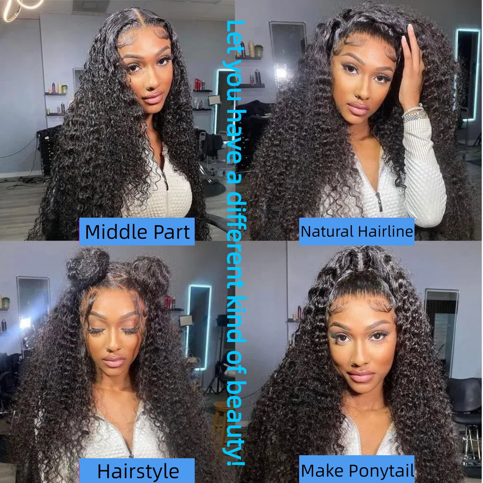30 Inch Deep Wave Lace Front Wigs Human Hair 13x4 HD Transparent Lace Front Wigs for Women 180% Density Pre Plucked with Baby Hair Natural Black for Women