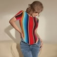 thumbnail image 3 of Zufioo Mexican Serape Blanket Stripes Women's Shapewear Bodysuits, Slimming Fit Body Suit,One Piece Bodysuit,Body Shaper,Easy To Put On and Take Off -Small, 3 of 7