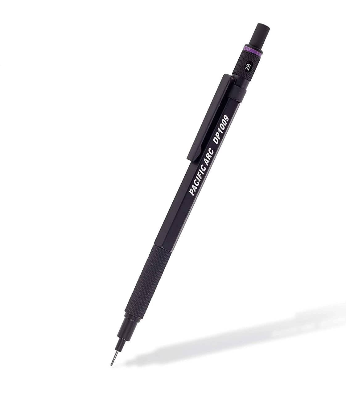 Pacific Arc - Chromograph Metal Mechanical Pencil .9 mm Silver Barrel Mechanical Pencil with Built In Adjustable Pencil Grade, Lead Pencil Holder for Drafting, Sketching, and Drawing