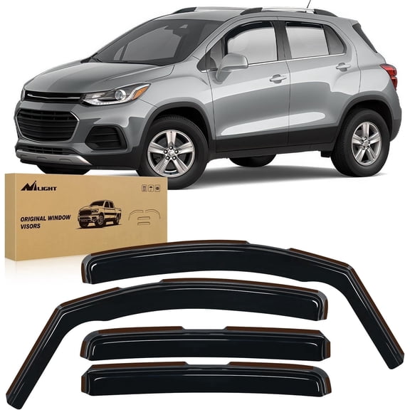 Nilight in Channel Window Deflectors for Chevrolet (Chevy) Trax 2014 2015 2016 2017 2018 2019 2020 2021 2022 2023, Buick Encore 2013-2023 Vent Window Visors, Rain Guards-4PCS