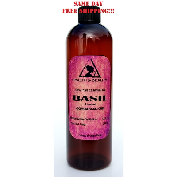 BASIL ESSENTIAL OIL LINALOOL AROMATHERAPY NATURAL 100% PURE 12 OZ