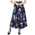 thumbnail image 4 of Phagun Jupe Longue Réversible à Imprimé Floral Bleu Marine Robe de Couverture en Coton, 4 of 6