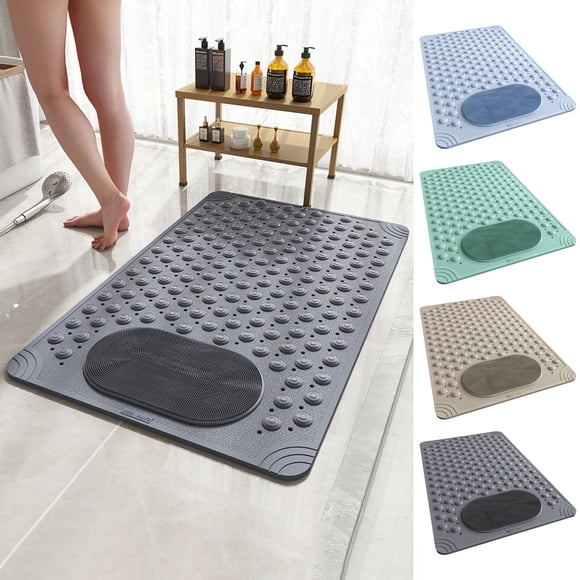 Xihbxyly Alfombrilla de Baño Multifuncional con Ventosas Antideslizantes, Masaje para Pies, Ducha Cómoda y Segura, Fácil de Limpiar, Pvc, 50 X 80 Cm.
