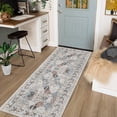 thumbnail image 4 of FairOnly Vintage Distressed Non Slip Machine Washable Blue Multicolor 2'x6'Runner Rugs Low Pile Stain Resistant Soft Floor Rug for Hallway Kitchen, 4 of 7